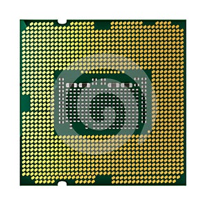 CPU or Central processing unit microchip and clipping path