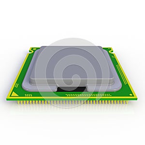 CPU Central processing unit microchip isolated on white background