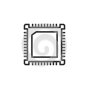 CPU chip line icon