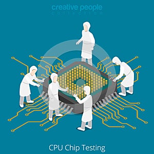 CPU chip socket testing repair service. Serviceman