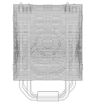 Cpu Coller Concept. 3D illustration