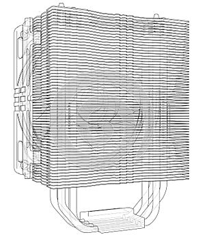 Cpu Coller Concept. 3D illustration