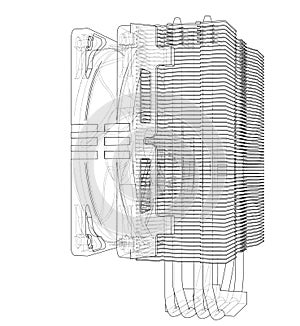 Cpu Coller Concept. 3D illustration