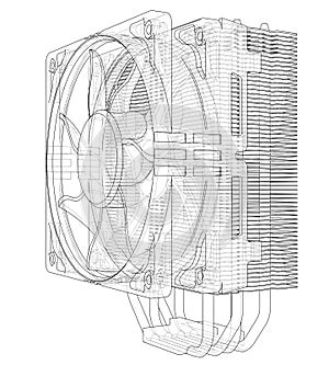 Cpu Coller Concept. 3D illustration