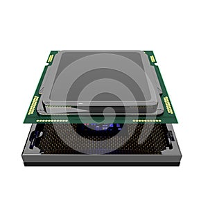 Cpu computer chip isolated and clipping path