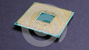 CPU Computer Chip. processor on socket on the motherboard. Technologies, nanometers electronics. bitcoin