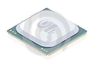 Cpu computer isometric simple designed