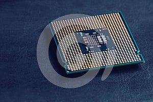 Cpu computer processor macro shot, shallow focus