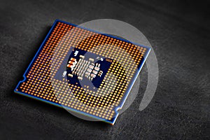 Cpu computer processor macro shot, shallow focus