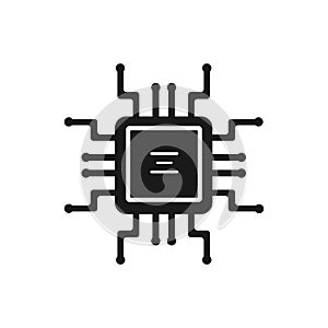CPU Computer processor symbol icon. isolated vector illustration