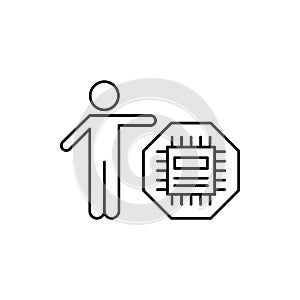 Cpu, computer, technology, user icon. Simple line, outline vector of computer technology icons for ui and ux, website or mobile