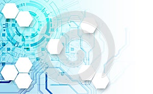 CPU concept. Circuit board. Technology abstract background. Vector.