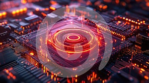 Cpu data processing on advanced circuit board, computing concept