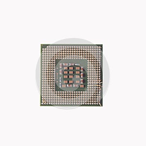 Cpu electrical circuit chip isolate on white background