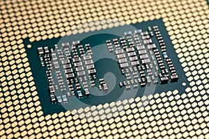 cpu gold pins microchip processor computer component technology. Macro photography Central processing unit - computing