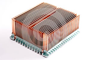 cpu heat sink on a white table