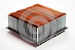 cpu heat sink on a white table