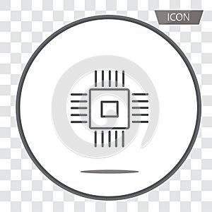 CPU icon vector, central processing unit icon vector isolated on