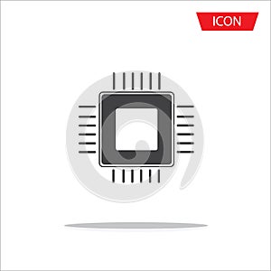 CPU icon vector, central processing unit icon vector isolated on