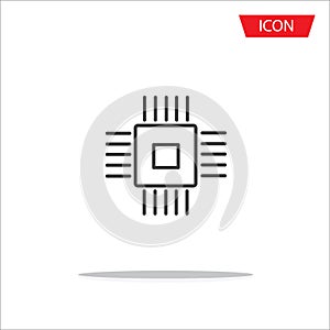 CPU icon vector, central processing unit icon vector isolated on