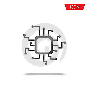 CPU icon vector, central processing unit icon vector isolated on