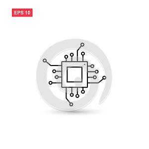 Cpu icon vector design isolated 4
