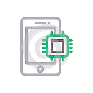 Cpu vector color line icon