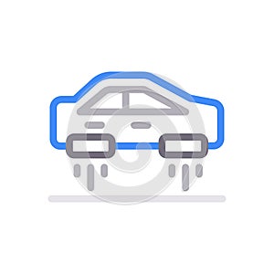 CPU vector color line icon