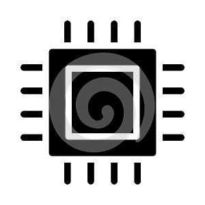 CPU vector glyph flat icon