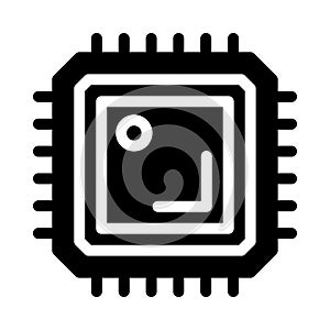 CPU vector glyph flat icon