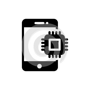 Cpu vector glyph flat icon