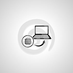 CPU installation simple icon. CPU icon