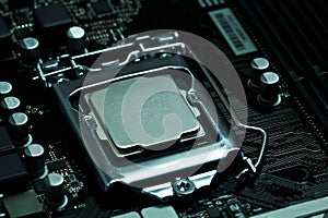 CPU installed on a motherboard