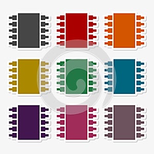 CPU isolated icons. Processor symbols. Set colorful buttons