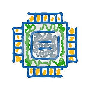 Cpu microchip icon representing computer technology and data processing