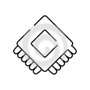 Cpu microchip icon representing technology and data processing