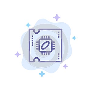 Cpu, Microchip, Processor, Processor Chip Blue Icon on Abstract Cloud Background