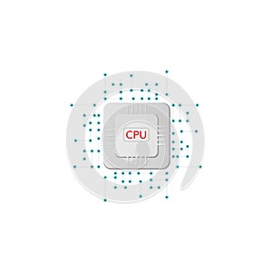 Cpu microchip processor icon