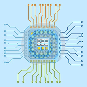 CPU microprocessor. Color vector illustration