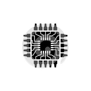 Cpu, Microprocessor, Microchip, Circuit board Flat Vector Icon