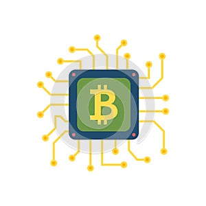 CPU Mining Flat Vector Icon