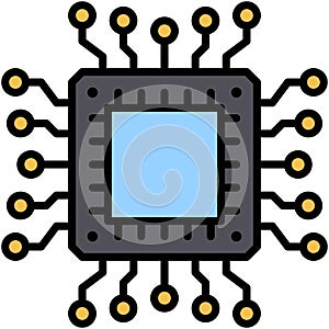 CPU Mining icon, Blockchain related vector illustration