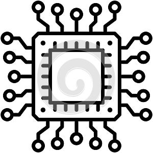 CPU Mining icon, Blockchain related vector illustration