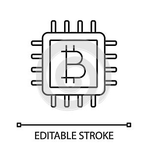 CPU mining linear icon