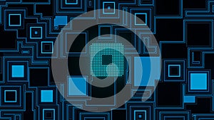 CPU. Modern processor. Abstract technology. 3d render.