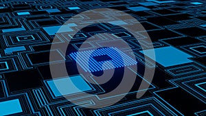 CPU. Modern processor. Abstract technology. 3d render.