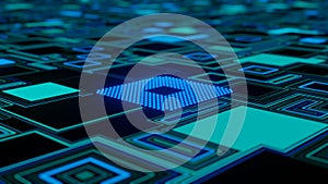CPU. Modern processor. Abstract technology. 3d render.