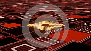 CPU. Modern processor. Abstract technology. 3d render.