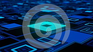 CPU. Modern processor. Abstract technology. 3d render.