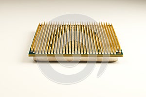 CPU. An old processor of 2009 release Athlon II X2 240 on a white background.